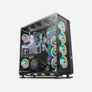 Thermaltake Core P8 TG Full Tower Noir - Boîtier PC, ATX/EATX/Micro ATX/Mini-ITX, Baies 3.5"/2.5", USB 3.2, Ventilateurs 120/140mm, Radiateurs 480mm max. - Miniature 1