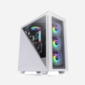 Thermaltake Divider 300 TG Snow, Boîtier PC Midi Tower Blanc, ATX/Micro-ATX/Mini-ITX, 2x3.5", 5x2.5", 1x120mm AR, USB 3.2 Gen1/Gen2, Refroidissement liquide, SPCC - Miniature 1
