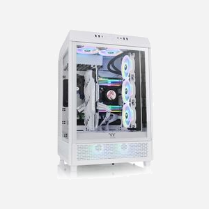 Thermaltake The Tower 500 Blanc, Boîtier PC Midi Tower ATX/EATX/microATX/Mini-ITX, 4x 3.5", 8x 2.5", 2x 120mm arrière, USB 3.2, Verre Trempé