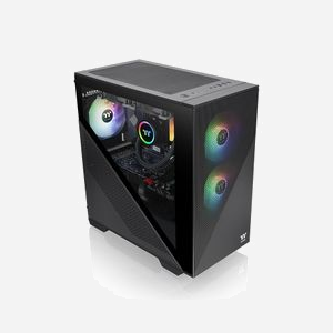 Thermaltake Divider 170 TG ARGB Noir - Boîtier PC Midi Tower, micro ATX/Mini-ITX, 2x120mm ARGB, USB 3.2 Gen 1, SPCC/Verre Trempé, slots 3.5"/2.5" - Miniature 2