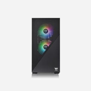 Thermaltake Divider 170 TG ARGB Noir - Boîtier PC Midi Tower, micro ATX/Mini-ITX, 2x120mm ARGB, USB 3.2 Gen 1, SPCC/Verre Trempé, slots 3.5"/2.5" - Miniature 3