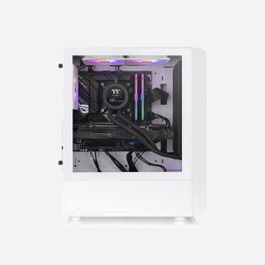 Thermaltake S200 TG ARGB Blanc - Boîtier PC Midi Tower ATX/microATX/Mini-ITX, 3x3.5", 5x2.5", Ventilation 120/140mm, USB 3.2 Gen 1 - Miniature 3