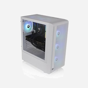 Thermaltake S200 TG ARGB Blanc - Boîtier PC Midi Tower ATX/microATX/Mini-ITX, 3x3.5", 5x2.5", Ventilation 120/140mm, USB 3.2 Gen 1 - Miniature 5