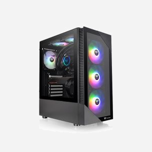 Thermaltake View 200 TG ARGB - Boîtier PC Midi Tower ATX/micro ATX/Mini-ITX Noir, 3x120mm ARGB, Verre Trempé, USB 3.2 Gen 1, Refroidissement 360mm