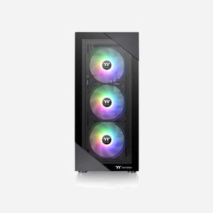 Thermaltake View 200 TG ARGB - Boîtier PC Midi Tower ATX/micro ATX/Mini-ITX Noir, 3x120mm ARGB, Verre Trempé, USB 3.2 Gen 1, Refroidissement 360mm - Miniature 2