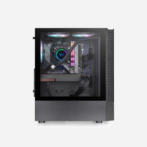 Thermaltake View 200 TG ARGB - Boîtier PC Midi Tower ATX/micro ATX/Mini-ITX Noir, 3x120mm ARGB, Verre Trempé, USB 3.2 Gen 1, Refroidissement 360mm - Miniature 3