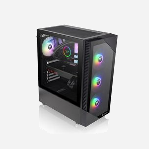 Thermaltake View 200 TG ARGB - Boîtier PC Midi Tower ATX/micro ATX/Mini-ITX Noir, 3x120mm ARGB, Verre Trempé, USB 3.2 Gen 1, Refroidissement 360mm - Miniature 5
