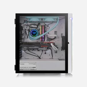 Thermaltake H590 TG ARGB Midi Tower Blanc (CA-1X4-00M6WN-00) - Boîtier PC ATX/EATX/Micro-ATX/Mini-ITX, 2x3.5", 2x2.5", Vent. 120mm x2 ARGB, SPCC/Verre Trempé - Miniature 3