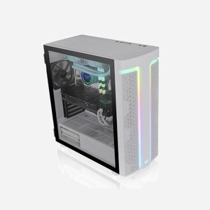 Thermaltake H590 TG ARGB Midi Tower Blanc (CA-1X4-00M6WN-00) - Boîtier PC ATX/EATX/Micro-ATX/Mini-ITX, 2x3.5", 2x2.5", Vent. 120mm x2 ARGB, SPCC/Verre Trempé - Miniature 5