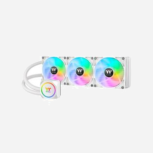 Thermaltake TH420 ARGB Sync - Refroidisseur liquide AIO pour processeur, radiateur 456mm, 3x140mm PWM 500-1800tr/min, 84.32CFM, 3.02mmH2O, Blanc, compatible Intel/AMD
