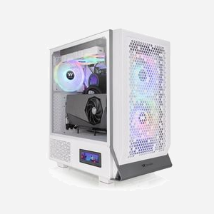 Thermaltake Ceres 300 TG Blanc, Boîtier PC Midi Tower, ATX/EATX/microATX/Mini-ITX, 1x3.5", 2x2.5", 2x140mm avant, Ventirad CPU 185mm, GPU 370mm