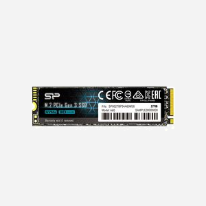 Silicon Power P34A60 2To SSD M.2 PCIe 3.0 NVMe 1.3 3D NAND, Lecture 2200MB/s, Ecriture 1600MB/s, 22x80mm, SP002TBP34A60M28