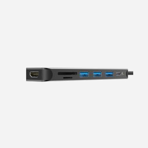 Silicon Power Hub USB-C 3.2 Gen 1 SU20 Gris : Lecteur Cartes SD/MicroSD, 3x USB-A, 1x USB-C, HDMI 4K 30Hz, Power Delivery 60W, Aluminium - Miniature 3