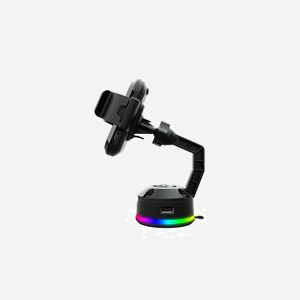 COUGAR Gaming BUNKER M RGB - Support Mobile/Smartphone Passif Noir - Ventouse, USB, Charge Rapide & Sans Fil, LED RGB, 120x70x145mm - Miniature 2