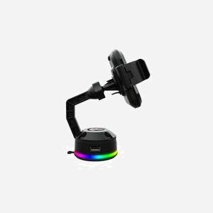 COUGAR Gaming BUNKER M RGB - Support Mobile/Smartphone Passif Noir - Ventouse, USB, Charge Rapide & Sans Fil, LED RGB, 120x70x145mm - Miniature 3