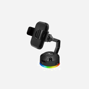 COUGAR Gaming BUNKER M RGB - Support Mobile/Smartphone Passif Noir - Ventouse, USB, Charge Rapide & Sans Fil, LED RGB, 120x70x145mm - Miniature 4