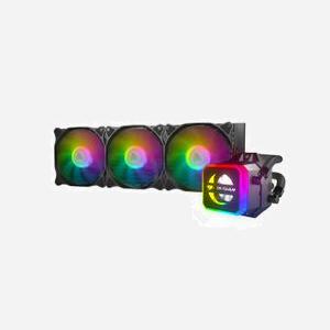 COUGAR Gaming Helor 360 - Refroidisseur liquide All-in-One pour processeur, radiateur 394mm, 3x 120mm PWM (600-1800 RPM), 78.4 CFM, 2.4 mmH2O, Noir