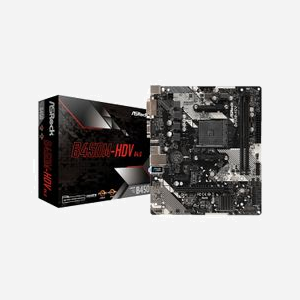 Asrock B450M-HDV R4.0 : Carte mère micro ATX AMD B450 Socket AM4, DDR4, M.2, SATA III, Gigabit Ethernet, Realtek ALC887, Windows 10 - Miniature 1