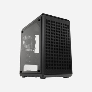 Cooler Master Q300L V2 Mini Tower PC Noir/Transparent, microATX/Mini-ITX, 1x120mm arrière, USB 3.2, Acier/Plastique/Verre Trempé, 360x387x383mm