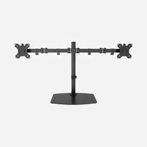 Support Bureau Double Écran Vision VFM-DSDB 13"-32" (33-81.3cm) VESA 75/100mm, Charge Max. 8kg/écran, Inclinaison -45/+45°, Pivot 180°, Acier Noir - Miniature 2