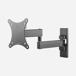 Vision VFM-WA1X1B Support Mural Orientable pour Écran 13-27" (VESA 75/100, 15kg max) Inclinaison -3°/+10°, Pivot 90°, Distance Mur 4.4-28.2cm, Noir