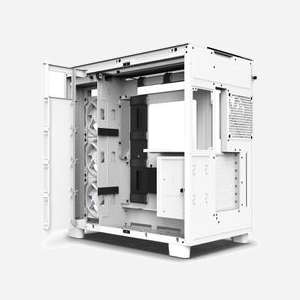 NZXT H9 Elite Blanc - Boîtier PC Midi Tower ATX/micro ATX/Mini-ITX, Acier/Verre Trempé, 2x3.5", USB 3.2 Gen1/Gen2, Vent. 120/140mm, Radiateurs 360mm