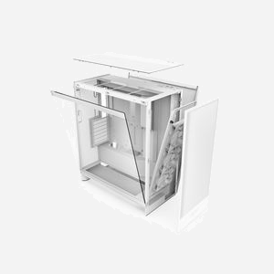 NZXT H7 Flow Midi Tower Blanc (CM-H72FW-01) - Boîtier PC ATX/EATX/microATX/Mini-ITX, 2x3.5", 4x2.5", 3x120mm avant, Radiateurs 360/420mm avant, 140mm arrière, 360mm supérieur - Miniature 5