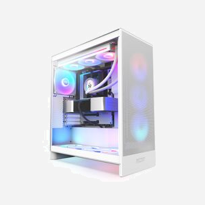 NZXT H7 Flow RGB Blanc - Boîtier PC Midi Tower ATX/EATX/microATX/Mini-ITX, 3x120mm Avant, Radiateurs 360/420mm, USB 3.2 Gen 1/Gen 2