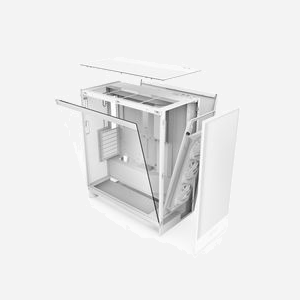 NZXT H7 Flow RGB Blanc - Boîtier PC Midi Tower ATX/EATX/microATX/Mini-ITX, 3x120mm Avant, Radiateurs 360/420mm, USB 3.2 Gen 1/Gen 2 - Miniature 5