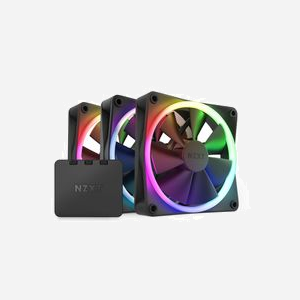 NZXT F120 RGB Triple Pack - Ventilateur 120mm, 500-1800 RPM, 17.2-27.5 dB, 13.94-50.18 CFM, 0.75-2.7 mmH2O, FDB, 4-Pin, RGB LED, Noir