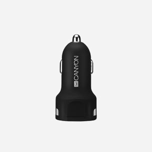 Canyon CNE-CCA04B Chargeur Auto 2 Ports USB 2.0 5V/2.4A Allume-Cigare 12/24V Noir Compatible MP3, Smartphone, Tablette et Haut-Parleur Portable - Miniature 2