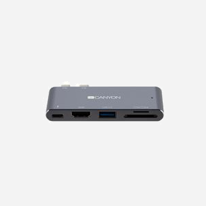 Canyon CNS-TDS05DG Station d'accueil Gris - 1x USB 3.2 Gen 1 Type A, 1x USB 3.2 Gen 1 Type C, 1x HDMI, Lecteur de carte SD, Plug & Play - Miniature 2