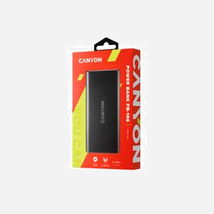 Canyon PB-106 Batterie Externe 10000mAh LiPo Noir - 2x USB-A 2.1A, 1x USB-C 2.1A, Entrée Micro-USB/USB-C, Protections multiples - Miniature 5