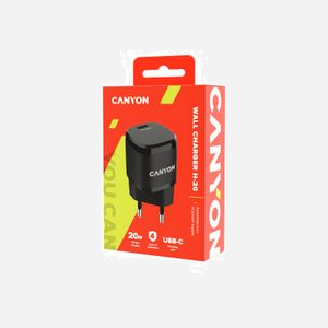 Canyon CNE-CHA20B05 Chargeur Secteur Universel 20W, USB Type-C, 5-12V/3A, Protections Surtension/Surchauffe/Court-circuit, Noir, 100-240V - Miniature 4