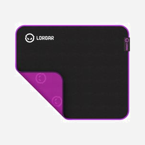 Lorgar LRG-GMP313 Tapis de souris gaming 360x300mm, Surface Spandex, Base antidérapante, Rebords cousus, Noir/Violet, Épaisseur 3mm, Poids 195g - Miniature 2