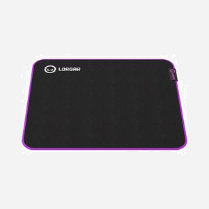 Lorgar LRG-GMP313 Tapis de souris gaming 360x300mm, Surface Spandex, Base antidérapante, Rebords cousus, Noir/Violet, Épaisseur 3mm, Poids 195g - Miniature 4