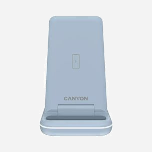 Canyon CNS-WCS304BL Chargeur sans fil 15W Bleu, Entrée 9/12V 1.5A, Compatible Apple, Câble USB-A vers USB-C, 75x28.6mm, 168g