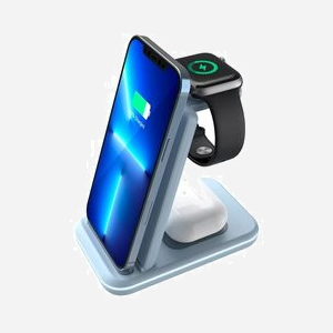 Canyon CNS-WCS304BL Chargeur sans fil 15W Bleu, Entrée 9/12V 1.5A, Compatible Apple, Câble USB-A vers USB-C, 75x28.6mm, 168g - Miniature 2