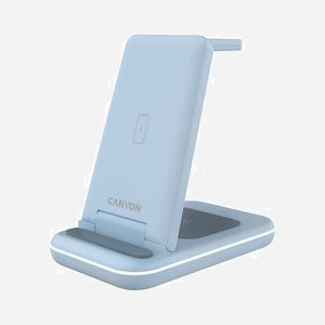 Canyon CNS-WCS304BL Chargeur sans fil 15W Bleu, Entrée 9/12V 1.5A, Compatible Apple, Câble USB-A vers USB-C, 75x28.6mm, 168g - Miniature 3