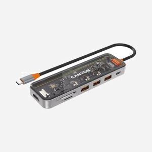 Canyon CNS-TDS13 Hub USB-C 5Gbps 7-Ports (3x USB 3.2 Gen 1 Type-A, 1x Type-C, 1x HDMI 4K 30Hz, Lecteur SD/MicroSD) Gris, Power Delivery 100W - Miniature 3
