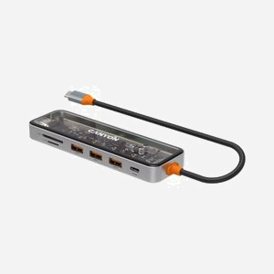 Canyon CNS-TDS13 Hub USB-C 5Gbps 7-Ports (3x USB 3.2 Gen 1 Type-A, 1x Type-C, 1x HDMI 4K 30Hz, Lecteur SD/MicroSD) Gris, Power Delivery 100W - Miniature 4