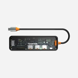 Canyon CNS-TDS13 Hub USB-C 5Gbps 7-Ports (3x USB 3.2 Gen 1 Type-A, 1x Type-C, 1x HDMI 4K 30Hz, Lecteur SD/MicroSD) Gris, Power Delivery 100W - Miniature 5