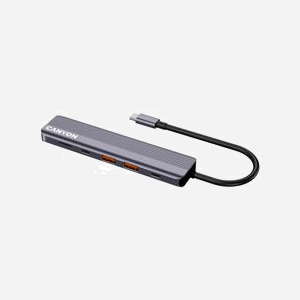 Canyon CNS-TDS17 Hub USB Type-C vers HDMI 4K 60Hz, 2x USB 3.2 Gen 1 Type-A, 2x USB Type-C, Lecteur MicroSD, 10000 Mbit/s, Support Windows/macOS/Android - Miniature 2