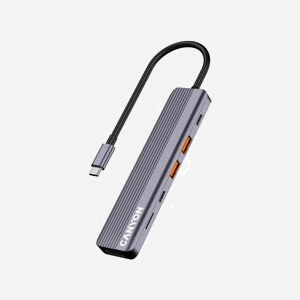 Canyon CNS-TDS17 Hub USB Type-C vers HDMI 4K 60Hz, 2x USB 3.2 Gen 1 Type-A, 2x USB Type-C, Lecteur MicroSD, 10000 Mbit/s, Support Windows/macOS/Android - Miniature 5