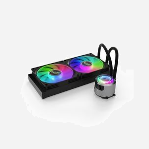 Valkyrie VK-AIOJR280B : Refroidisseur liquide CPU All-in-One, radiateur 2x140mm, sockets LGA 115x/1200/1700/20xx, AM4/AM5, 700-1850 RPM, 105 CFM - Miniature 1