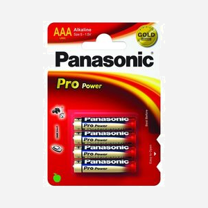 Panasonic LR03PPG/4BP - Pack de 4 Piles Alcalines AAA-S 1.5V - Dimensions 10.5 x 10.5 x 44.5 mm - Poids unitaire 11.4g - Miniature 1