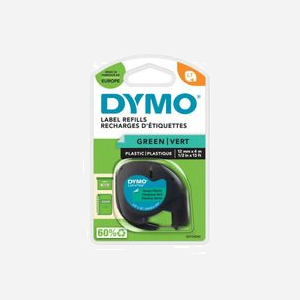 Ruban d'étiquettes DYMO S0721640 Noir sur Vert Polyester 1,2cm x 4m Compatible LetraTag 100T/100H, conditionnement Blister - Miniature 2