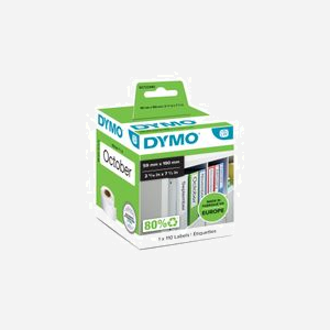 DYMO LW Étiquettes Grand Format 59x190mm S0722480, Papier Blanc Adhésif Permanent, Compatible LabelWriter, 110 Étiquettes par Rouleau