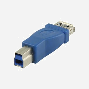Valueline VLCP61900L Adaptateur USB B Mâle vers USB A Femelle Bleu, Boîtier Plastique, 95x25x125mm (LxPxH), Conditionnement Blister - 1 Pièce - Miniature 1