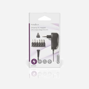 Nedis Adaptateur Secteur Universel ACPA001 12W 3-12V 2A avec 6 Connecteurs, Type C, Câble 1.8m, ABS Noir, Entrée 100-240V - Miniature 4